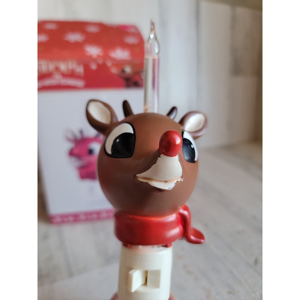 Vintage Rudolph bubbler Red-Nosed reindeer light up plug in Xmas home decor‎